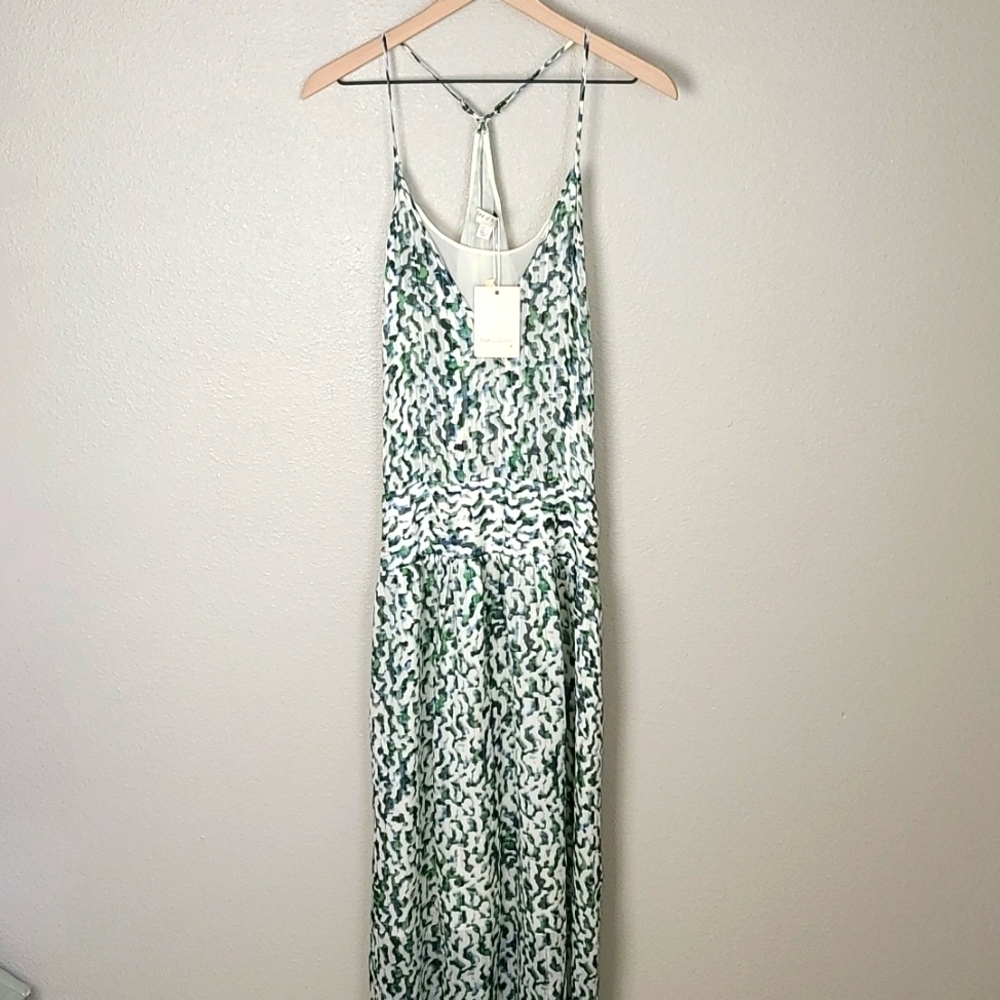 See U Soon Green and Blue Patterned Maxi Dress NWT